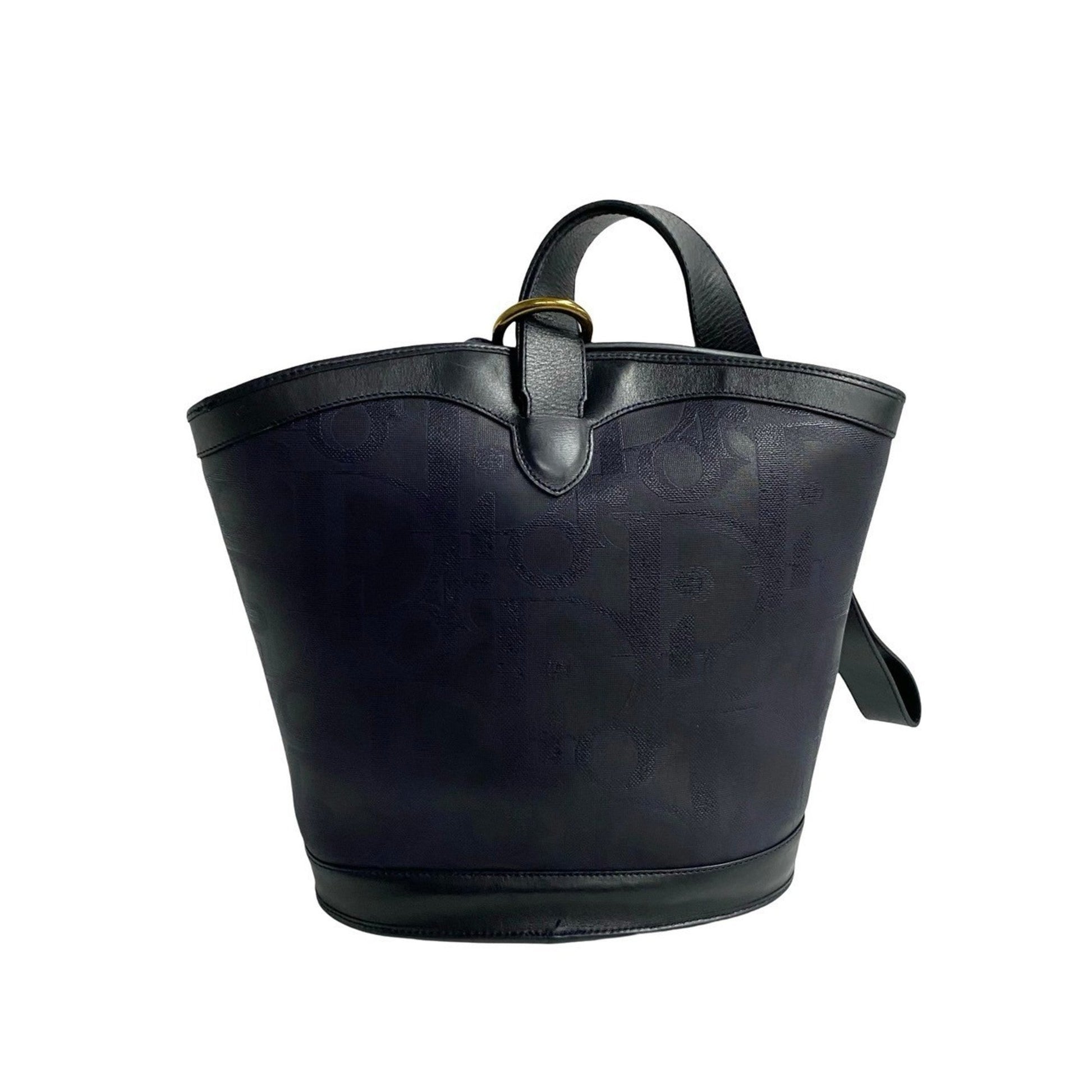Christian Dior Navy Leather Pvc Shoulder Bag Tote Bag ()