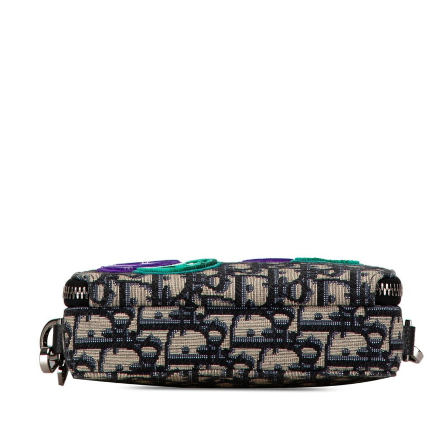 Christian Dior Beige Navy Jacquard Shoulder Bag ()