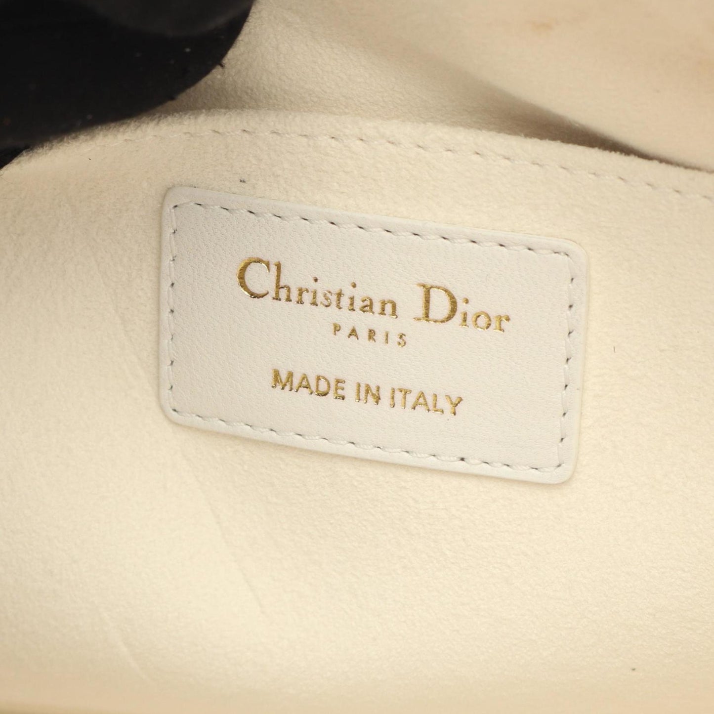 Christian Dior Black White Leather Handbag ()