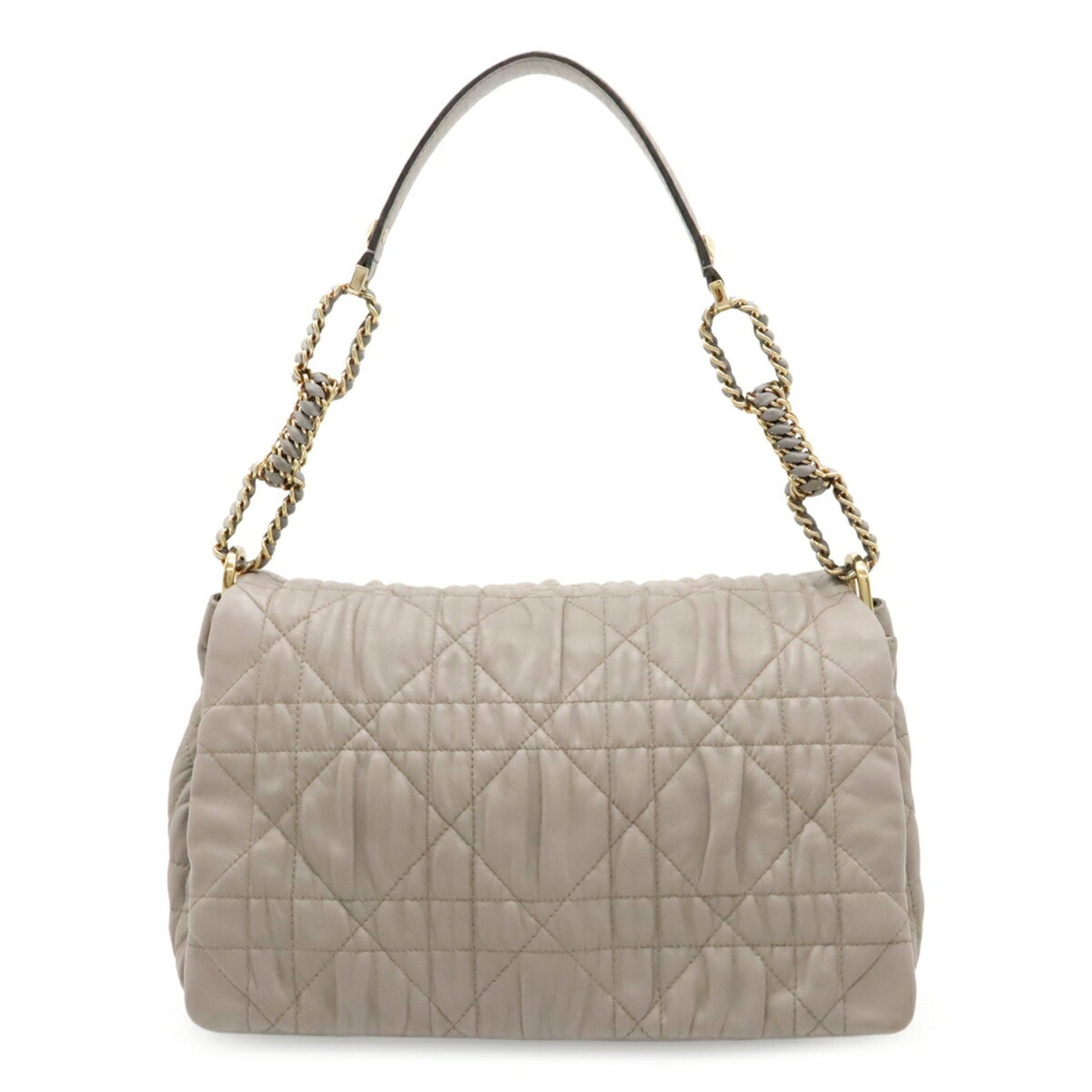Christian Dior Gray Leather Shoulder Bag ()