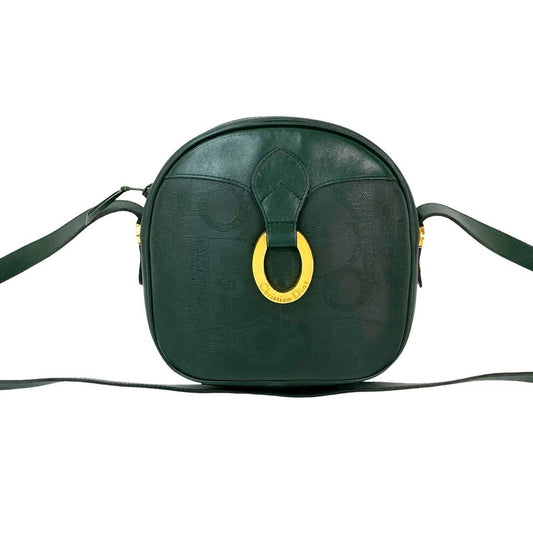 Christian Dior Green Leather Pvc Pochette Shoulder Bag ()