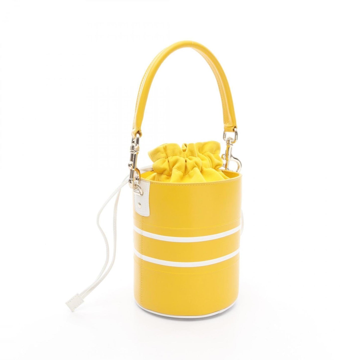 Christian Dior White Yellow Leather Handbag ()