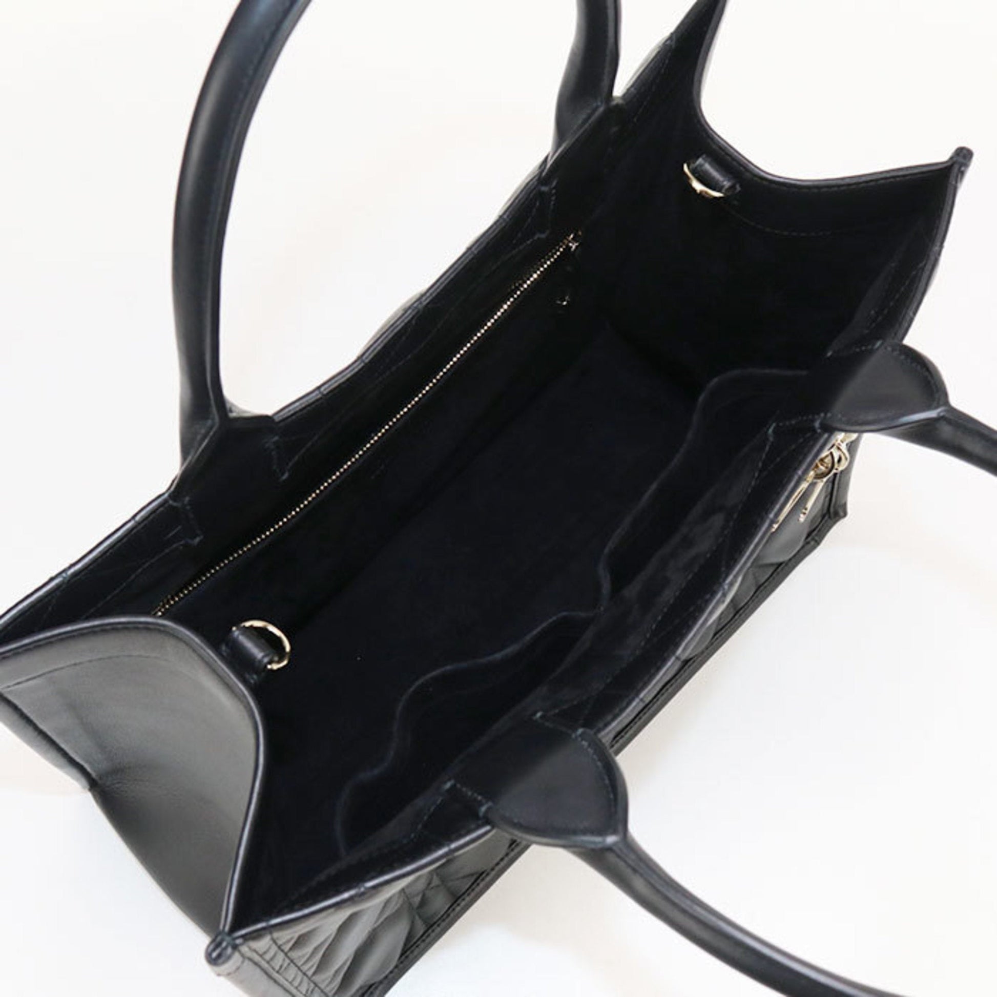 Christian Dior Black Leather Tote Bag ()