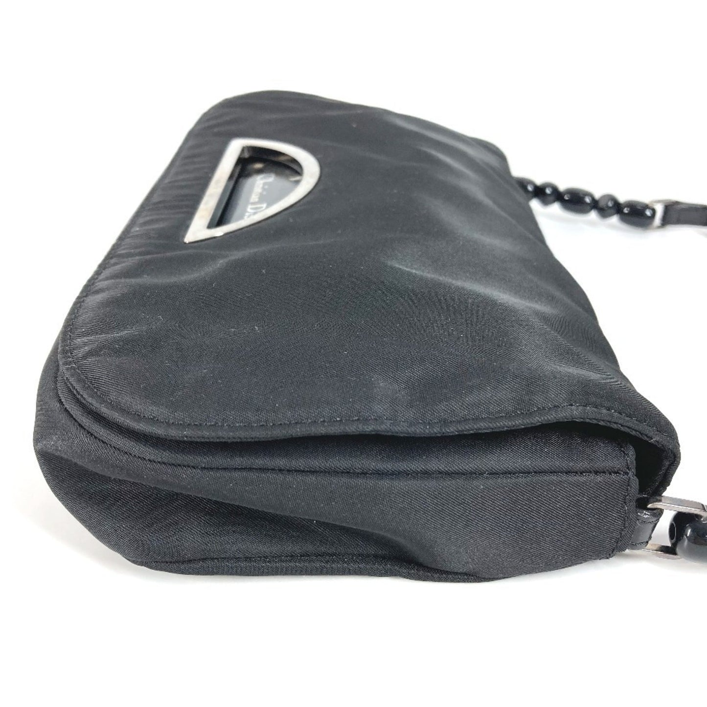 Christian Dior Black Monogram Nylon Pouch Shoulder Bag ()
