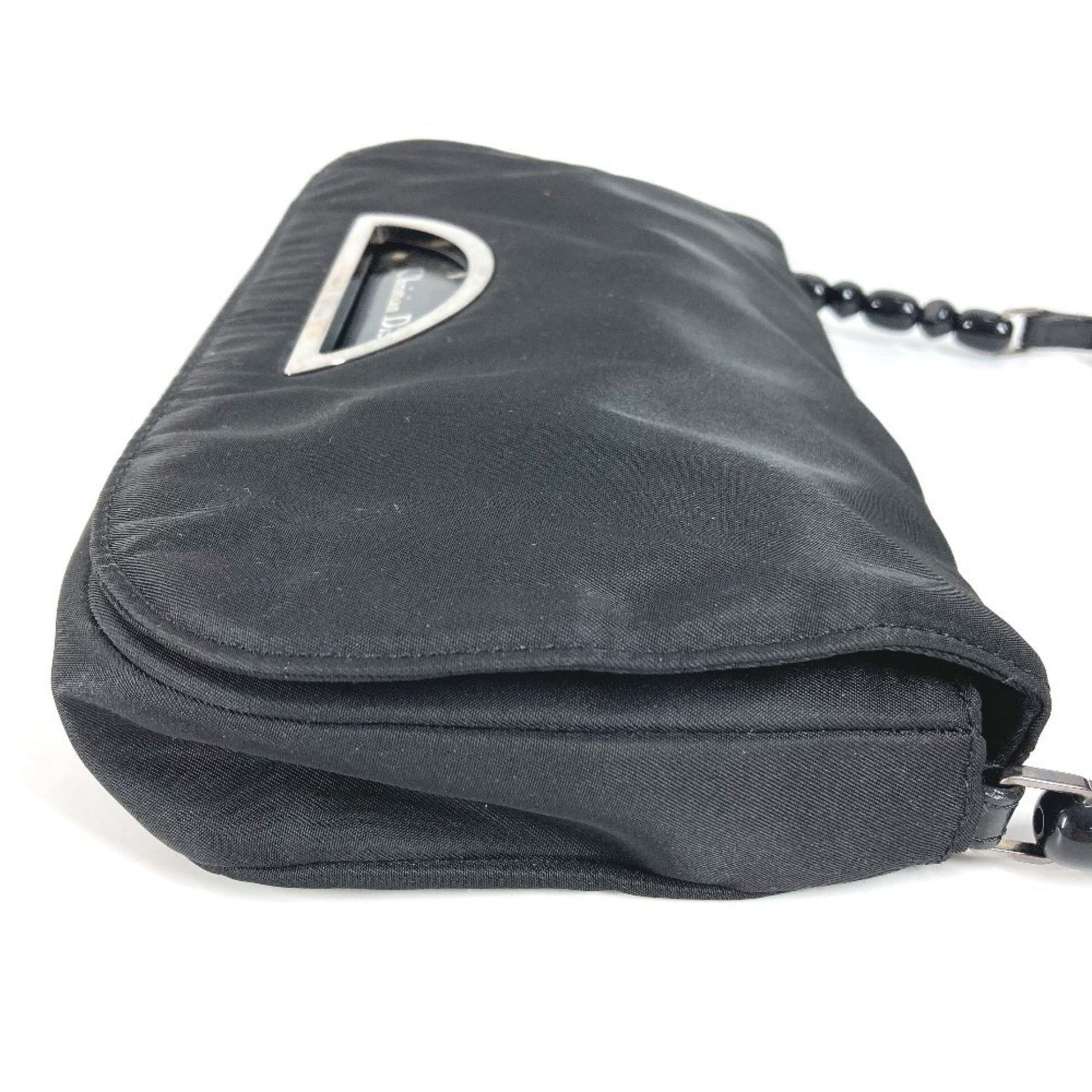 Christian Dior Black Monogram Nylon Pouch Shoulder Bag ()