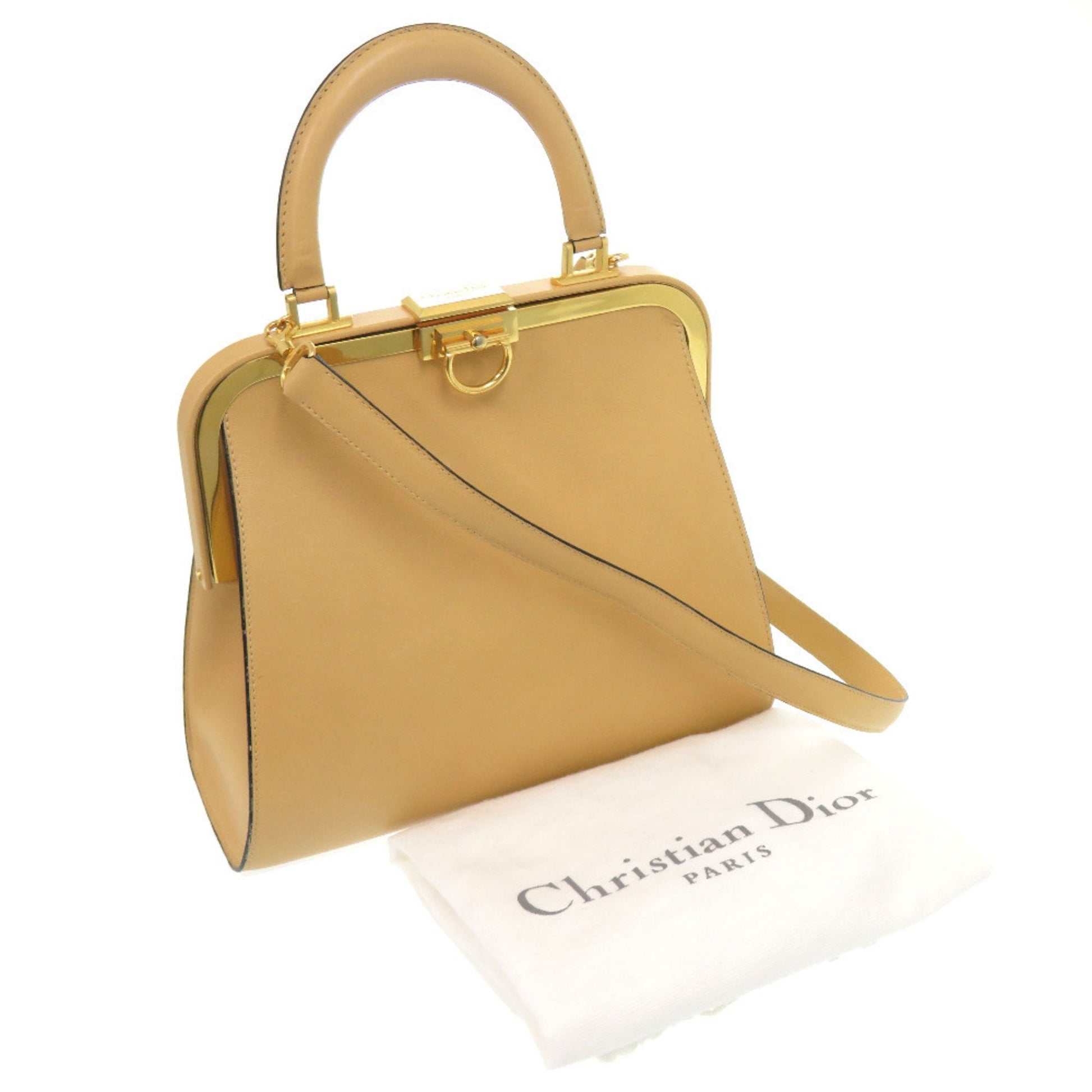 Christian Dior Beige Leather Shoulder Bag ()
