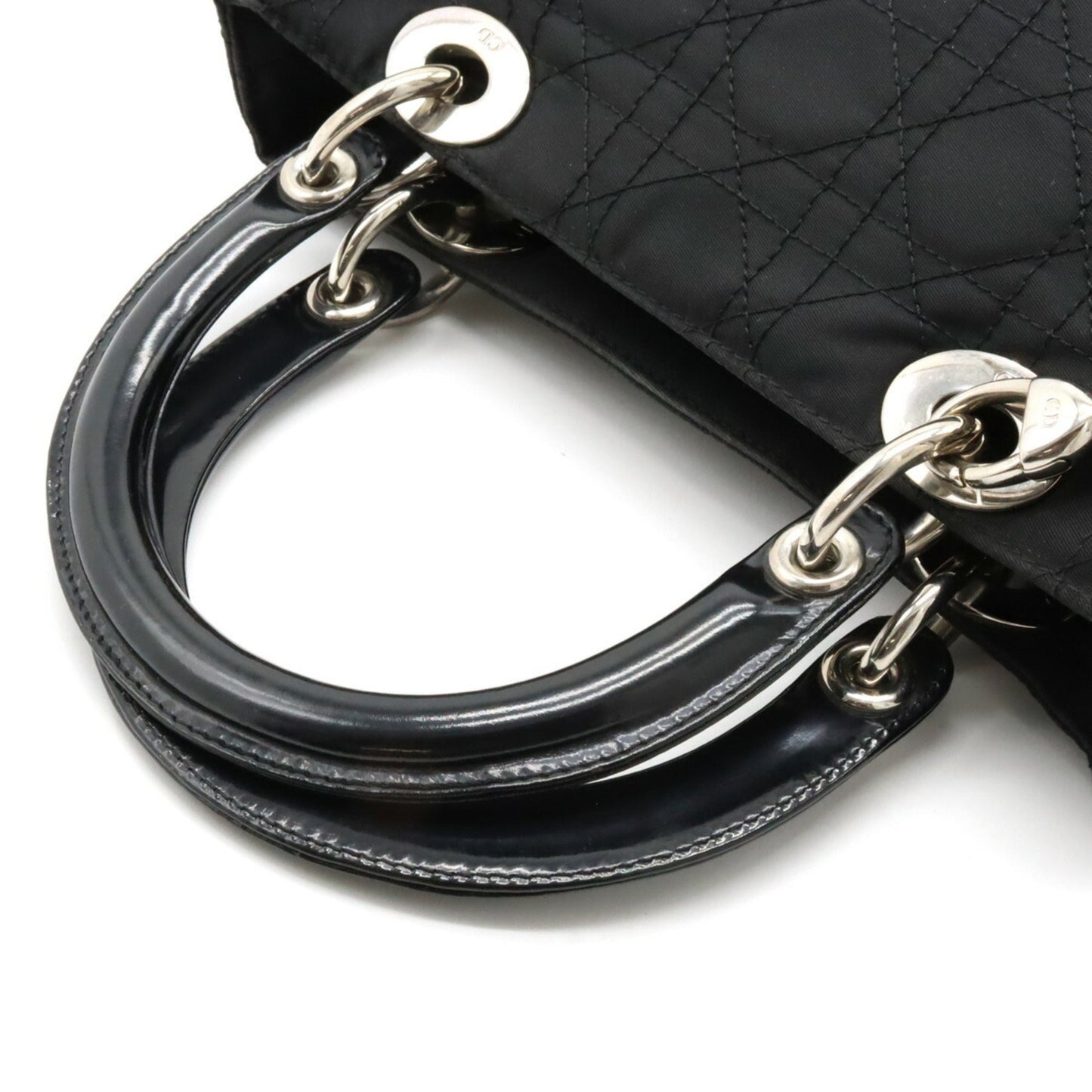 Christian Dior Lady Dior Black Nylon Handbag Shoulder Bag ()