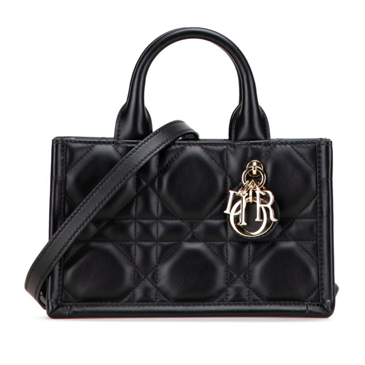 Christian Dior Black Leather Handbag Shoulder Bag ()