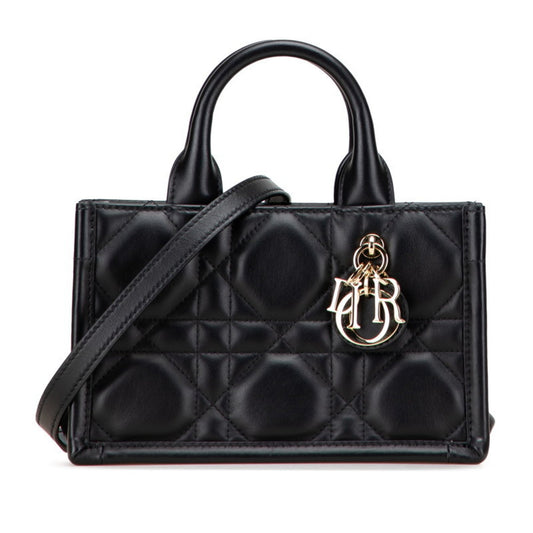 Christian Dior Black Leather Handbag Shoulder Bag ()