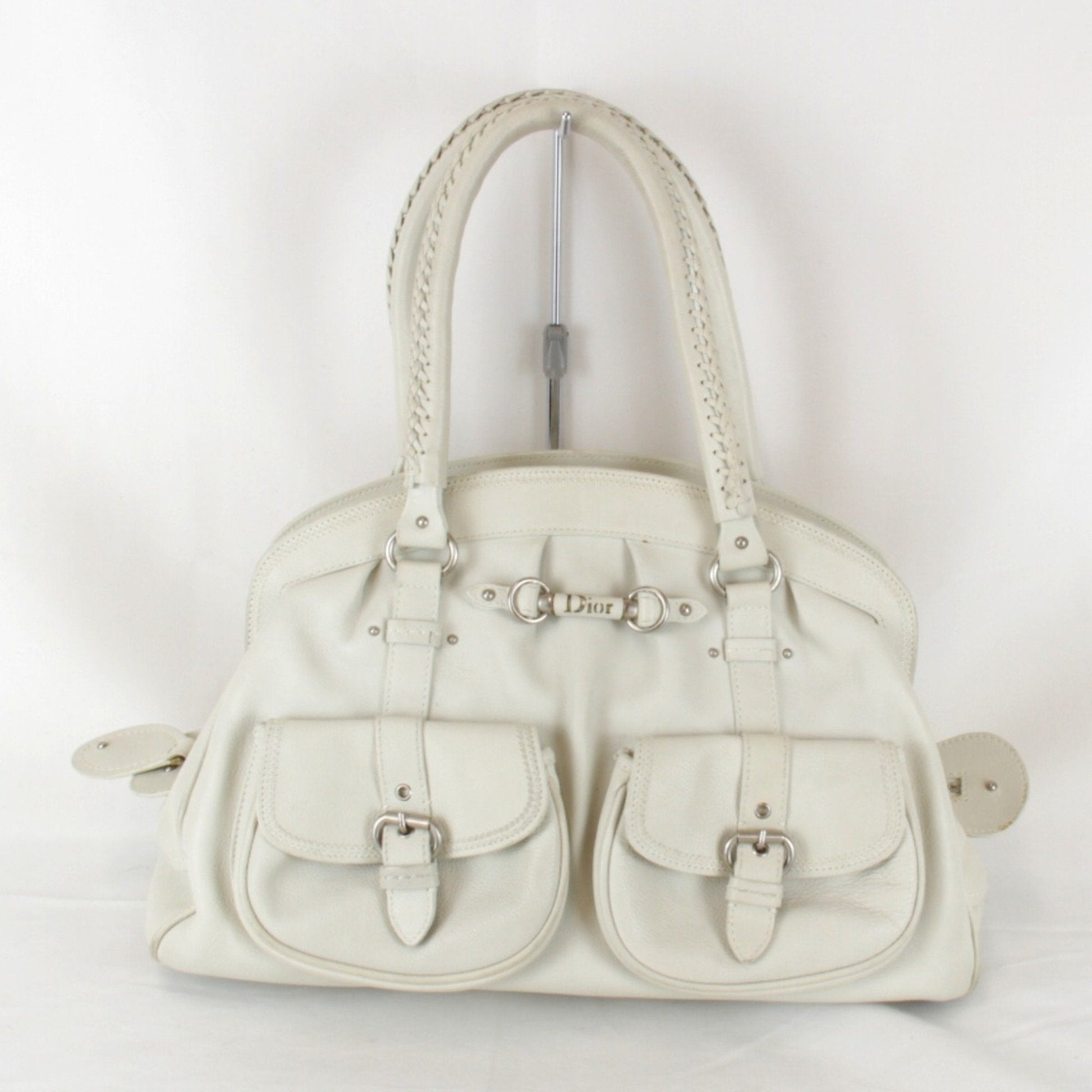 Christian Dior White Leather Handbag ()