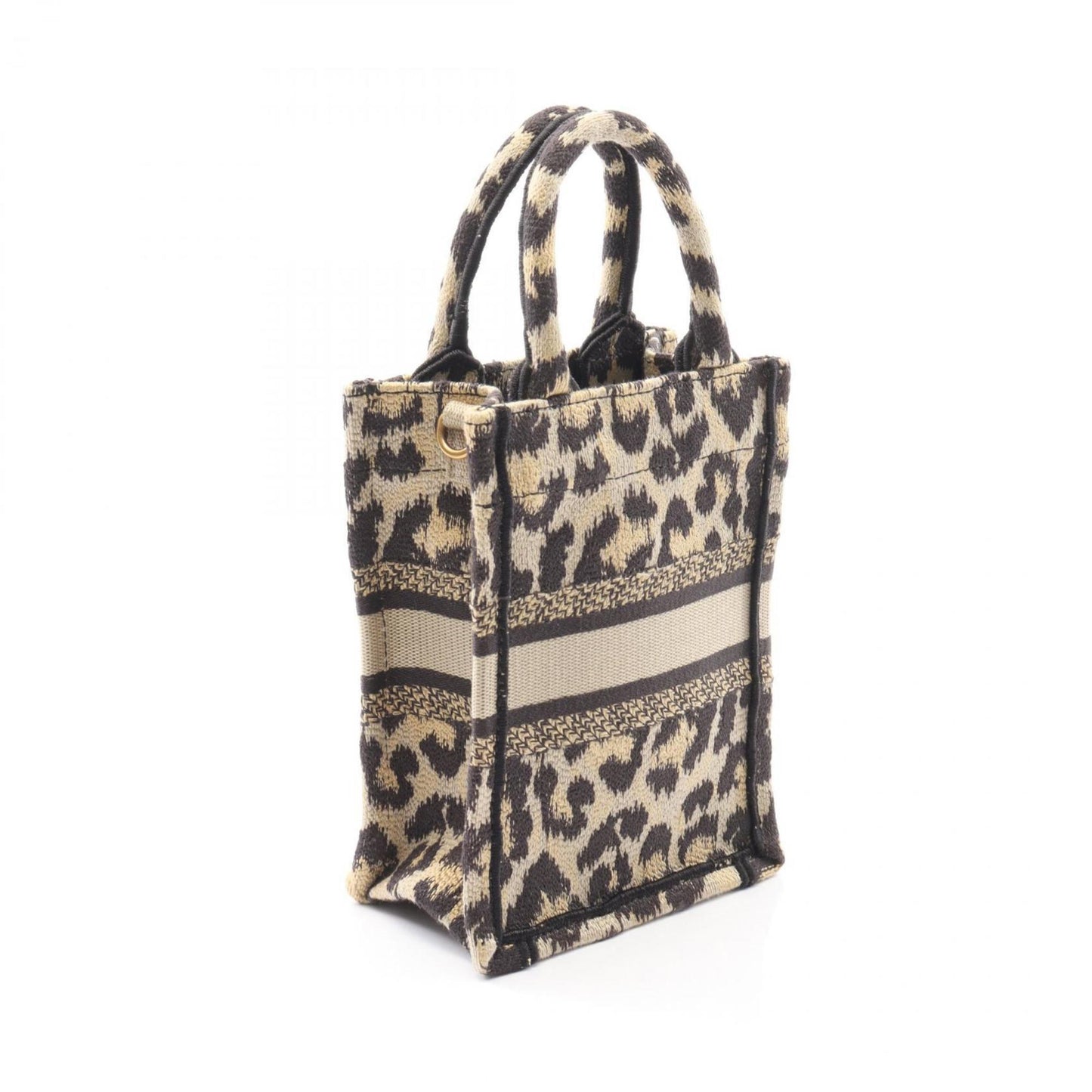 Christian Dior Beige Black Canvas Handbag Tote Bag ()