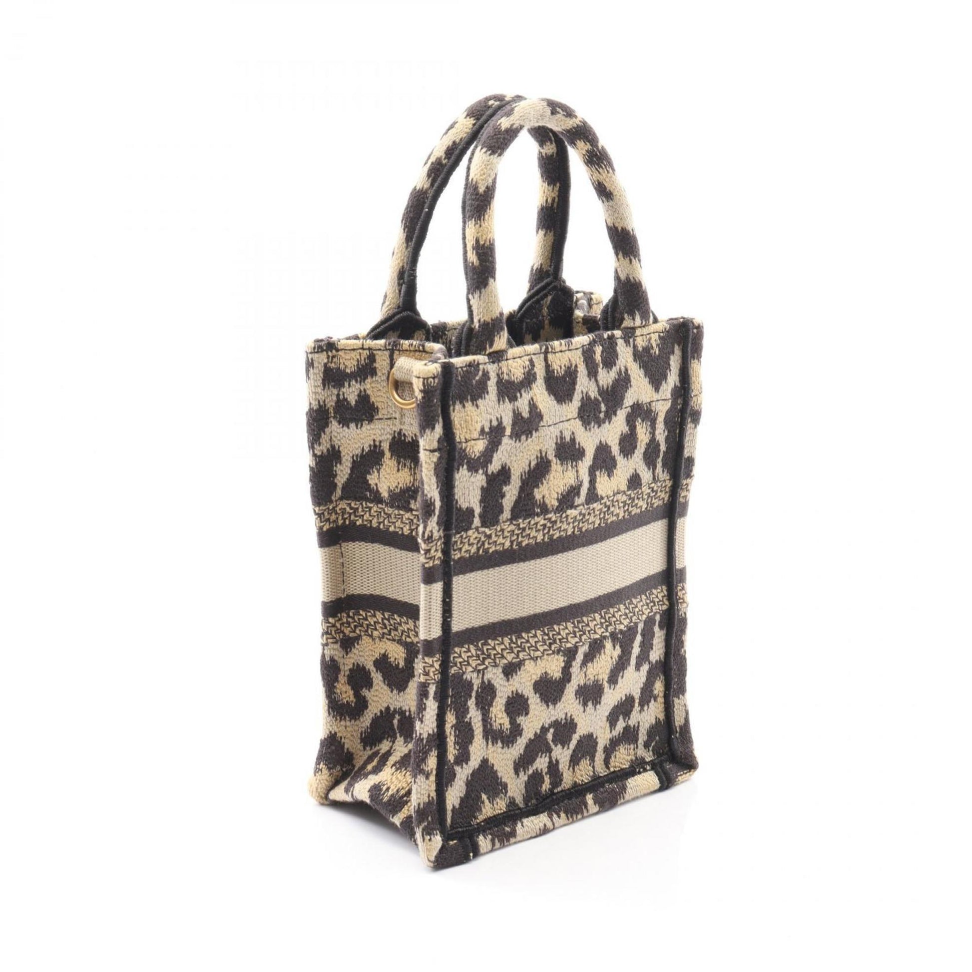 Christian Dior Beige Black Canvas Handbag Tote Bag ()
