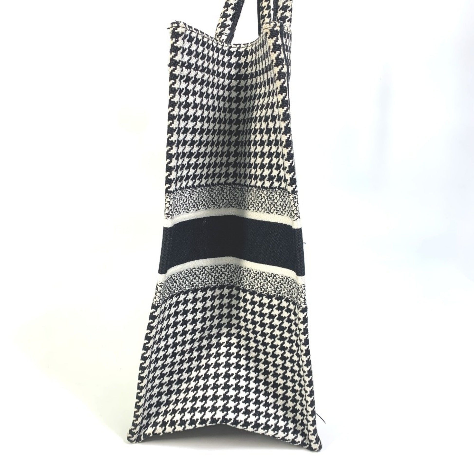 Christian Dior Black White Canvas Shoulder Bag Tote Bag ()