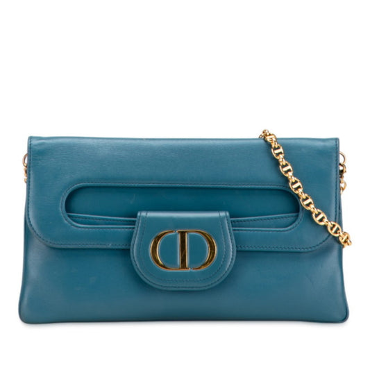 Christian Dior Blue Leather Shoulder Bag ()