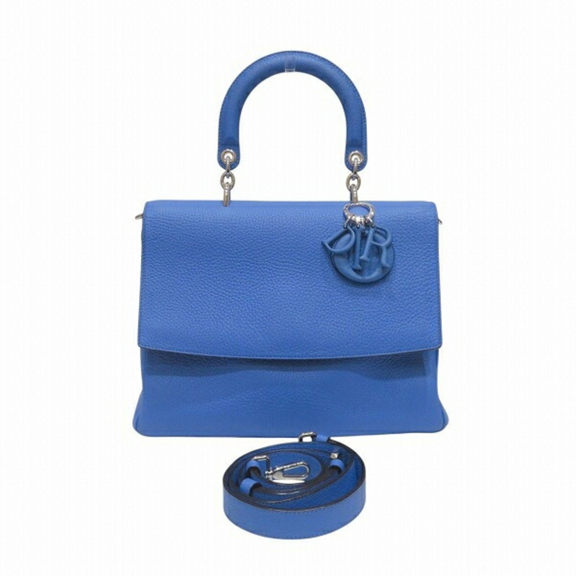 Christian Dior Blue Leather Handbag Shoulder Bag ()