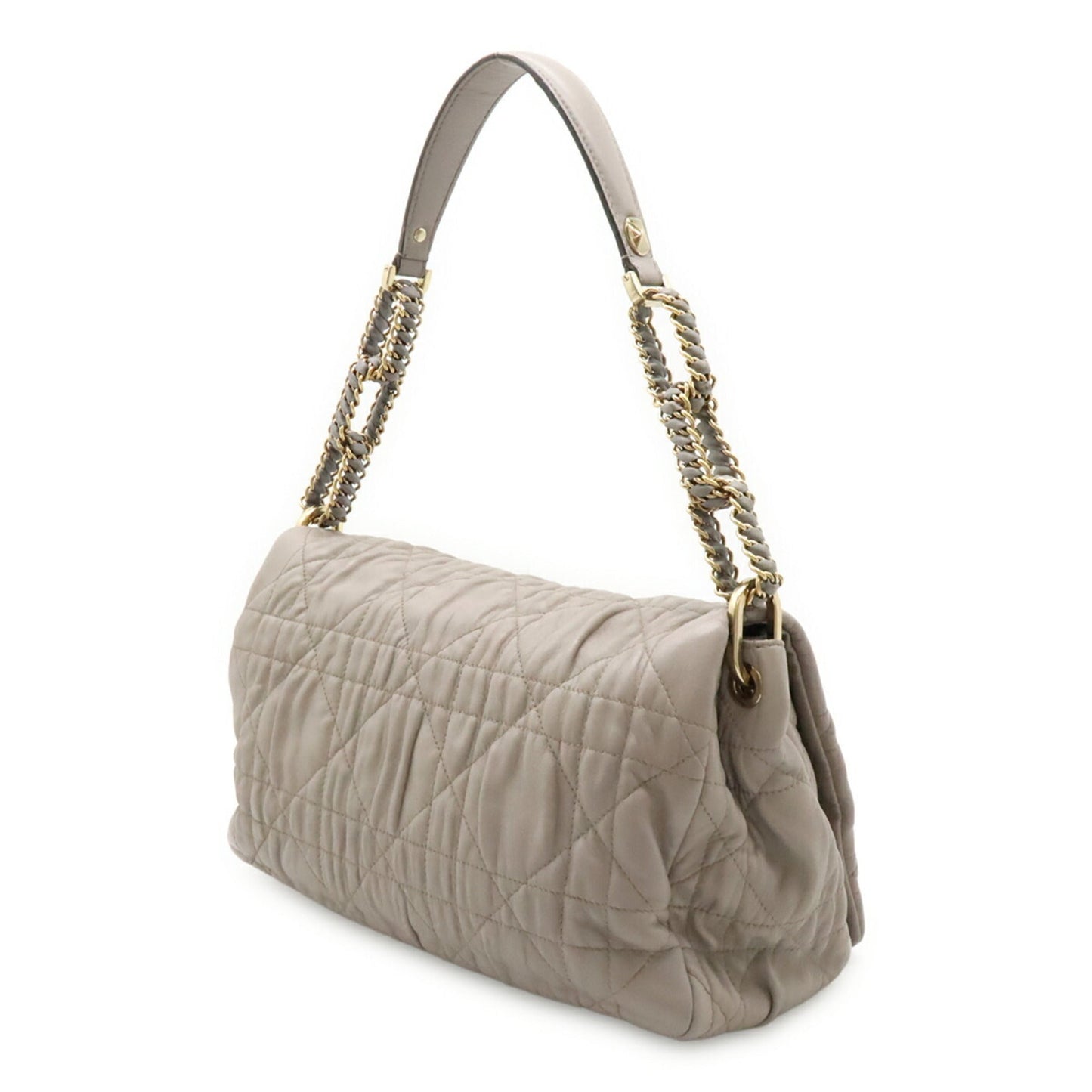 Christian Dior Gray Leather Shoulder Bag ()