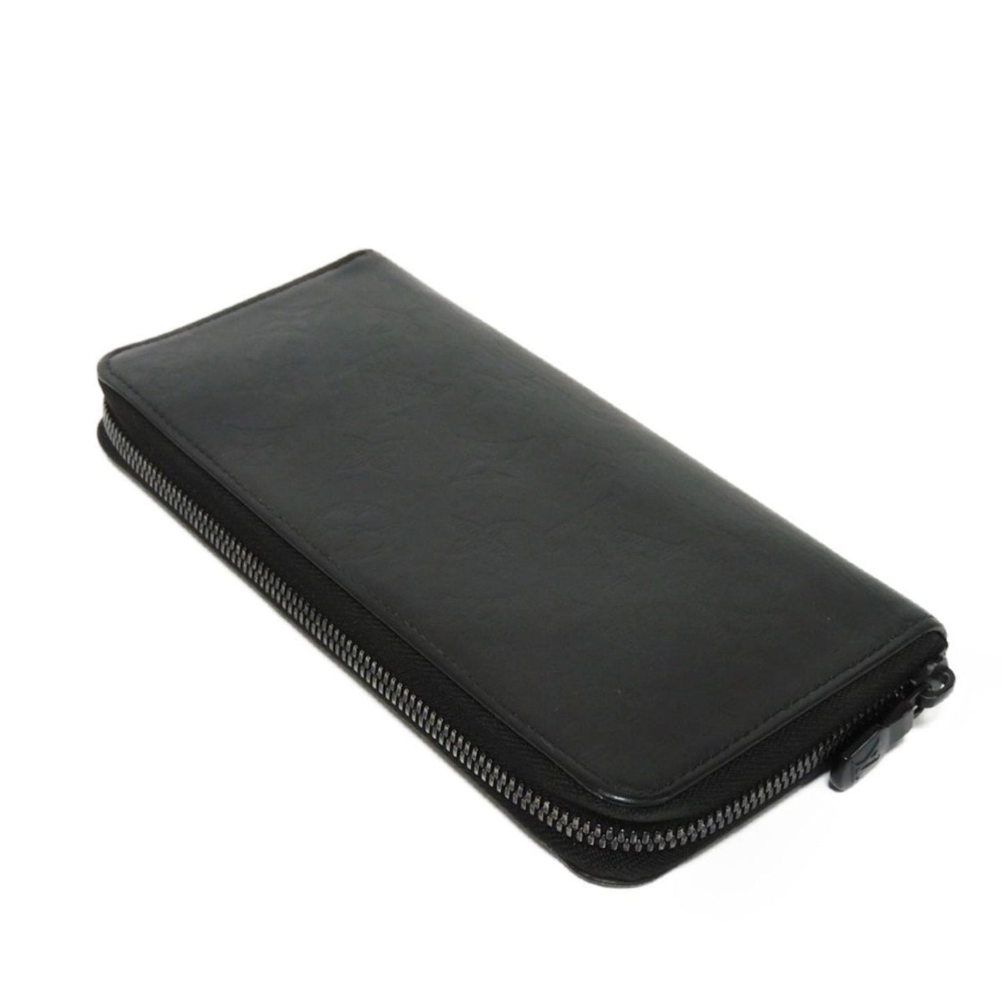 LOUIS VUITTON Long Wallet Zippy Vertical LV Logo Black New Round Zipper Monogram Shadow Noir M62902 Men's Bill Purse