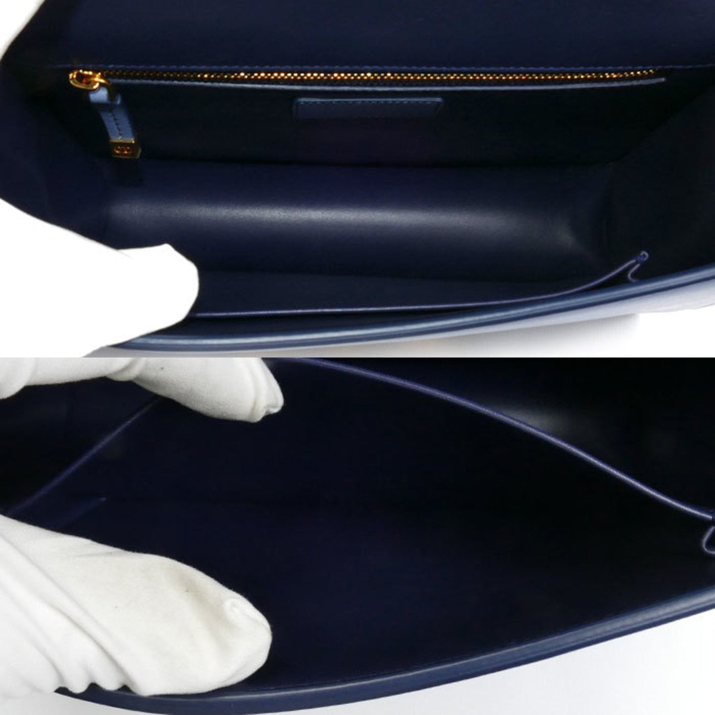 Christian Dior Blue Leather Shoulder Bag ()