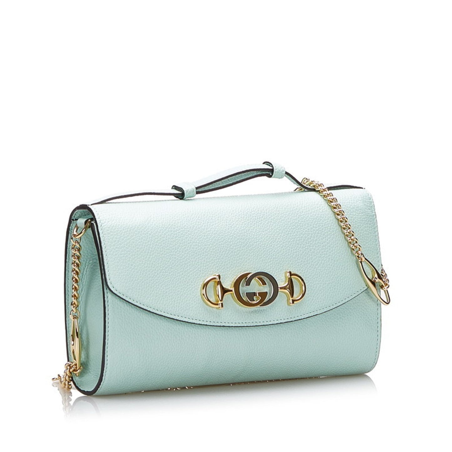 Gucci Green Leather Chain Shoulder Bag