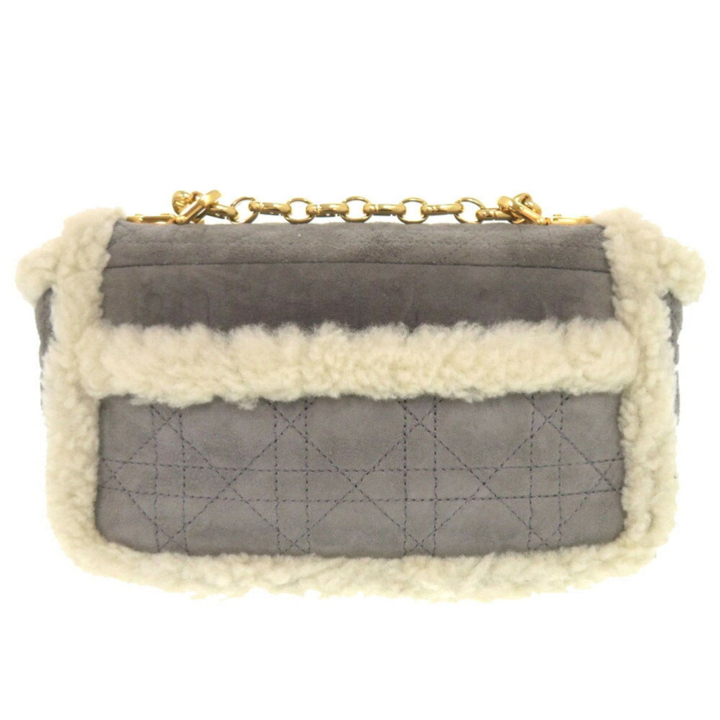 Christian Dior Gray Suede Leather Shoulder Bag ()