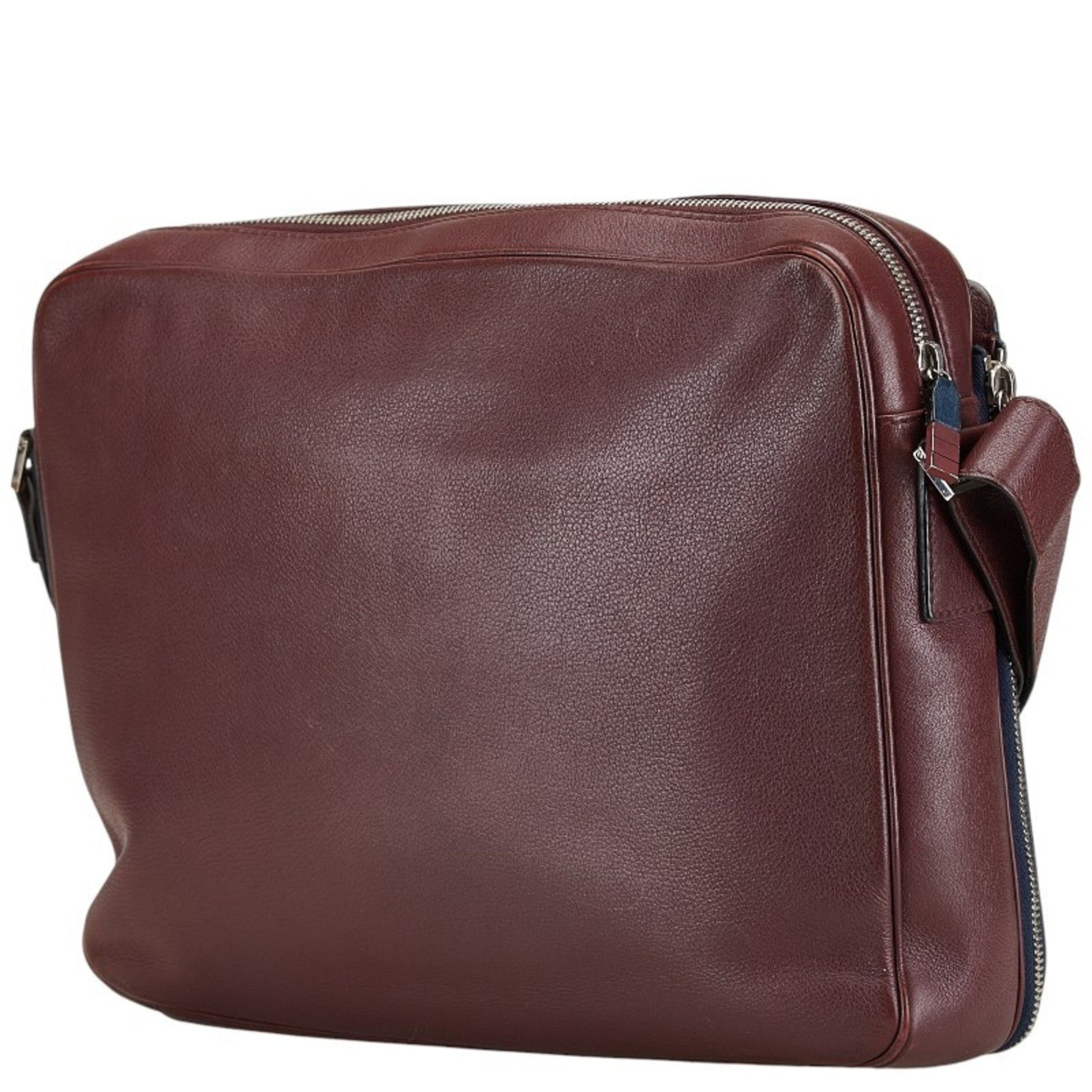Christian Dior Navy Wine Leather Shoulder Bag ()