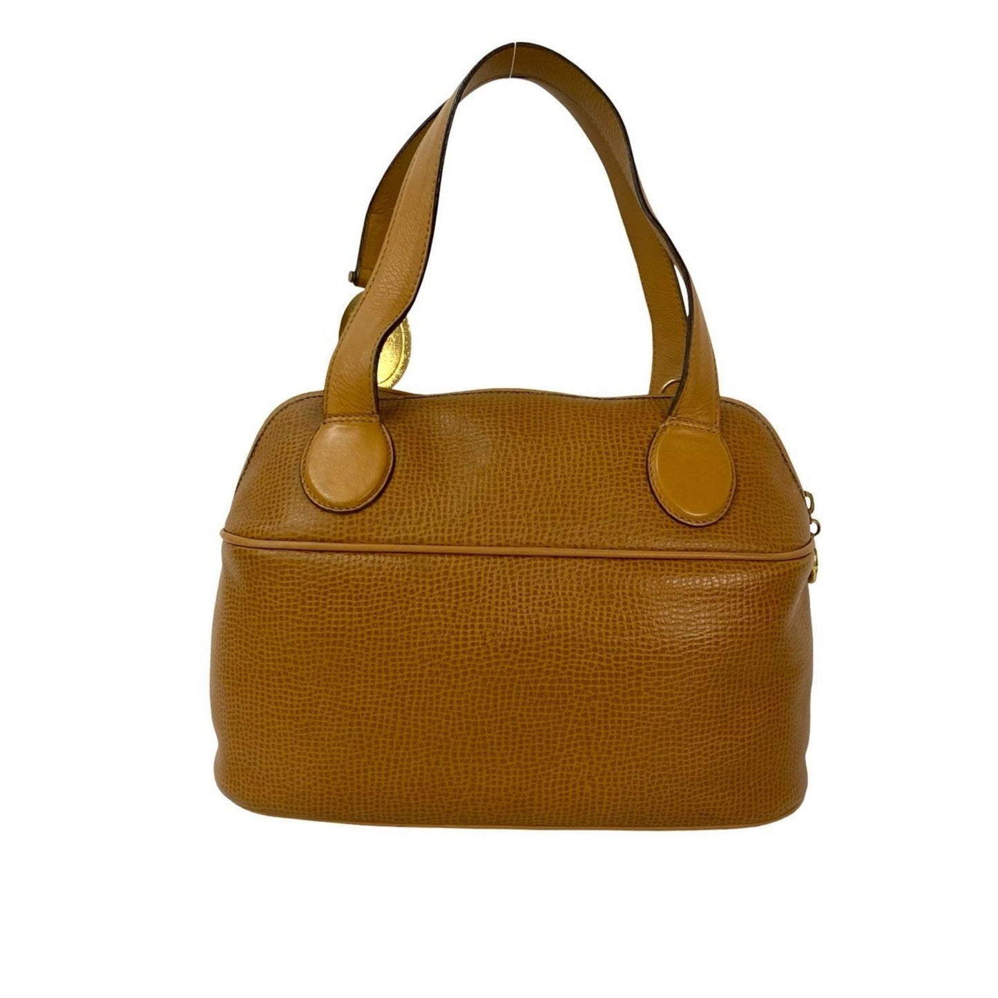 Christian Dior Brown Leather Boston Bag Handbag Shoulder Bag ()