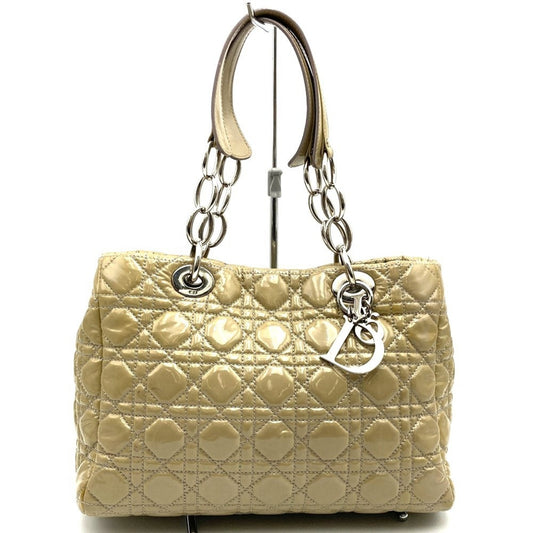 Christian Dior Beige Patent Leather Shoulder Bag ()