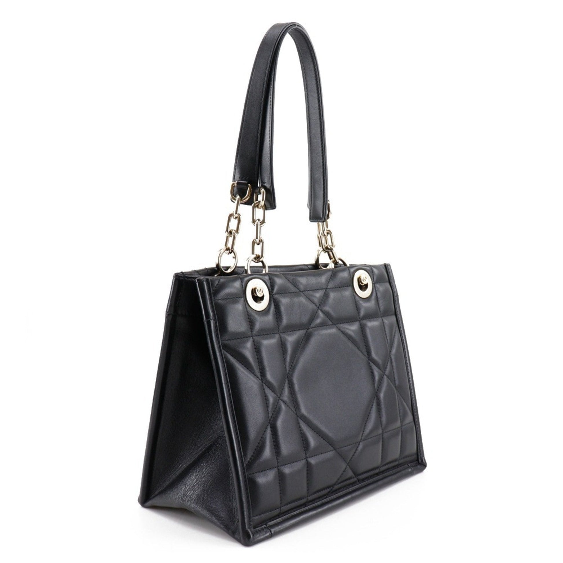 Christian Dior Black Leather Tote Bag ()