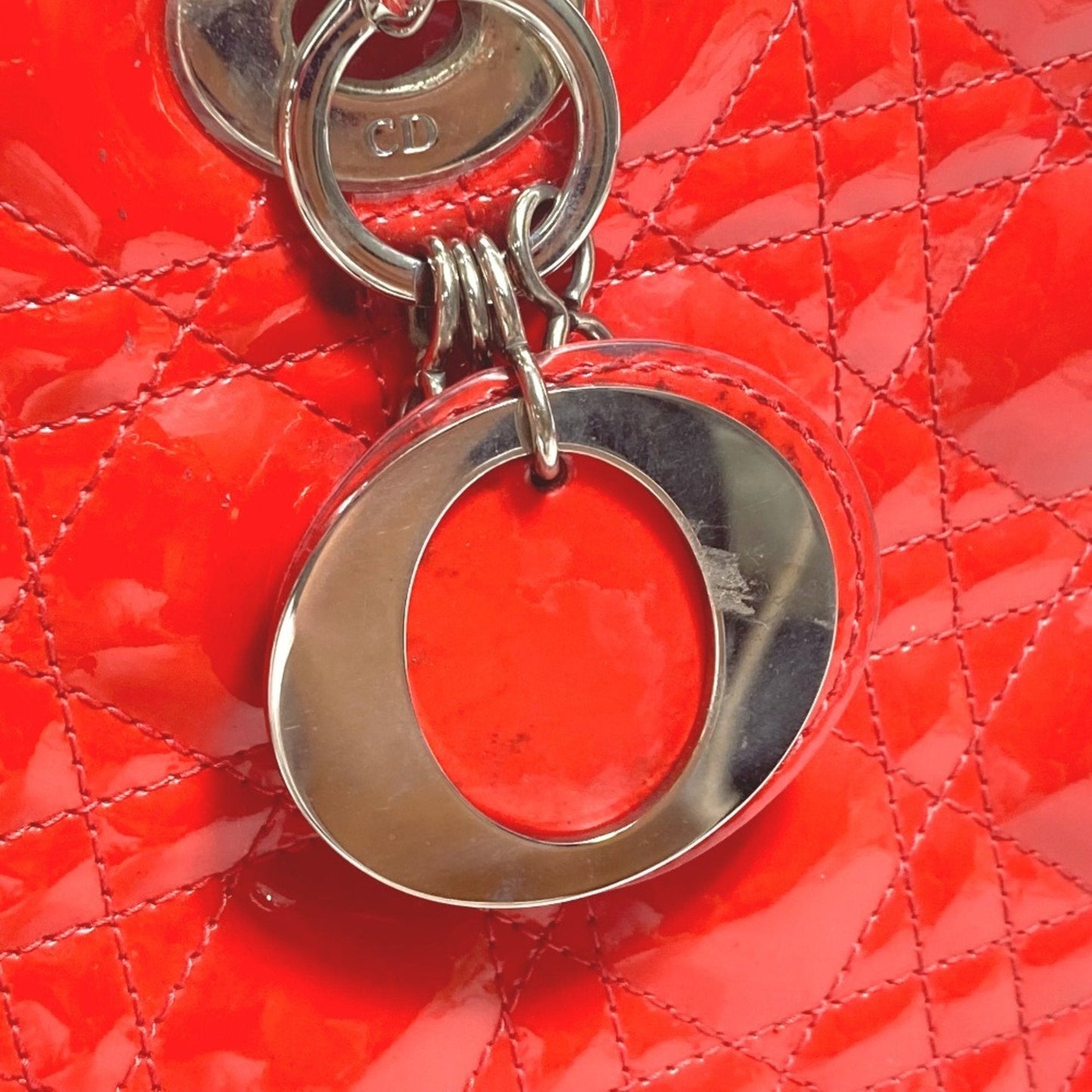 Christian Dior Red Color Leather Handbag Shoulder Bag ()
