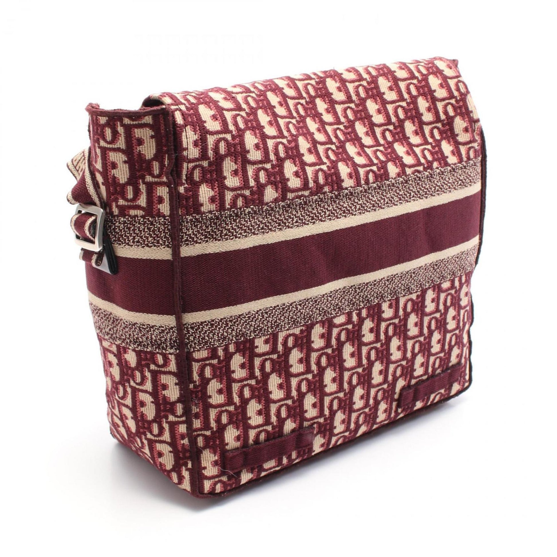 Christian Dior Beige Bordeaux Canvas Shoulder Bag ()