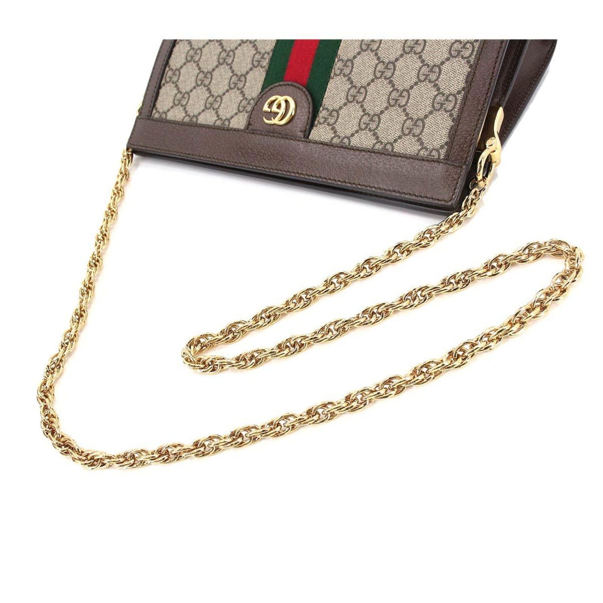 Gucci Ophidia Small Shoulder Bag Supreme Leather Beige Brown 503877