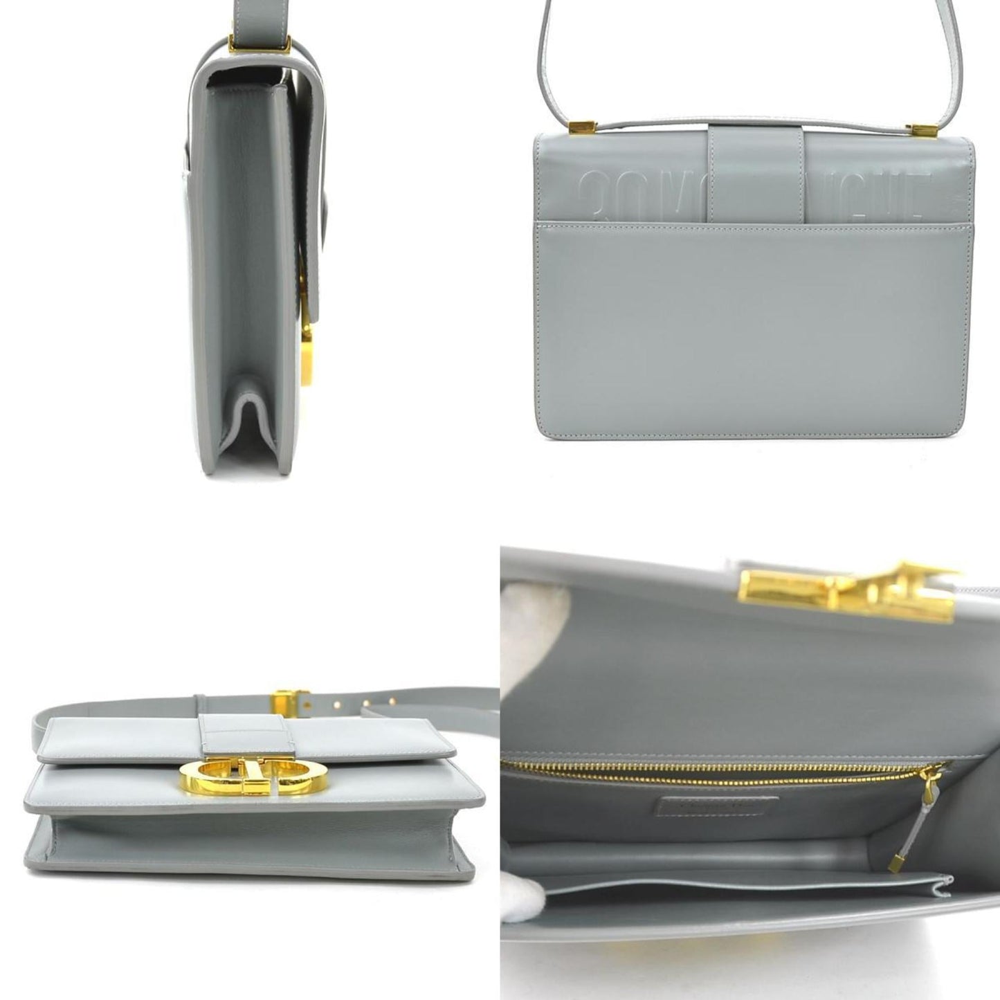 Christian Dior Gray Leather Shoulder Bag ()