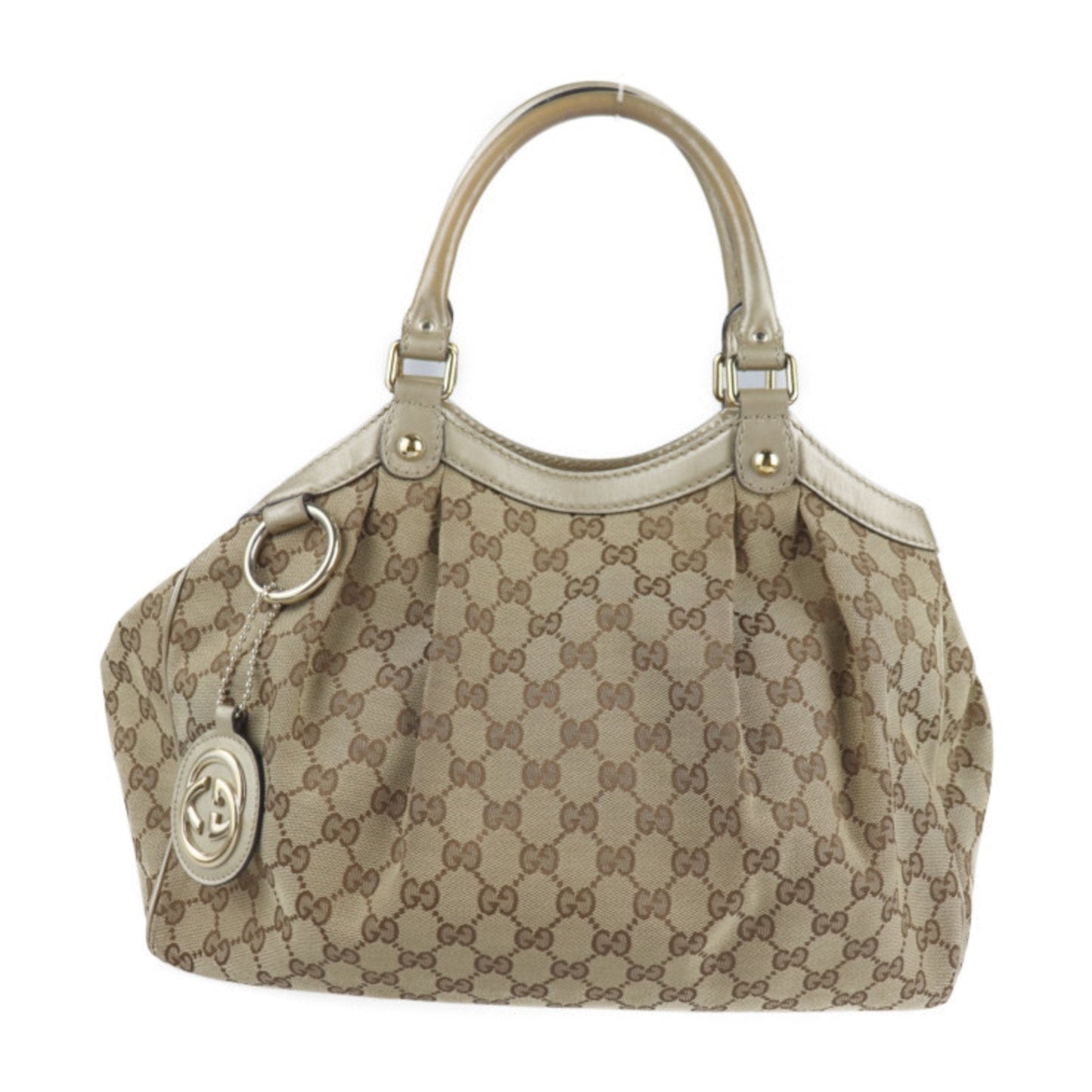 Gucci Lou Leather Canvas Tote