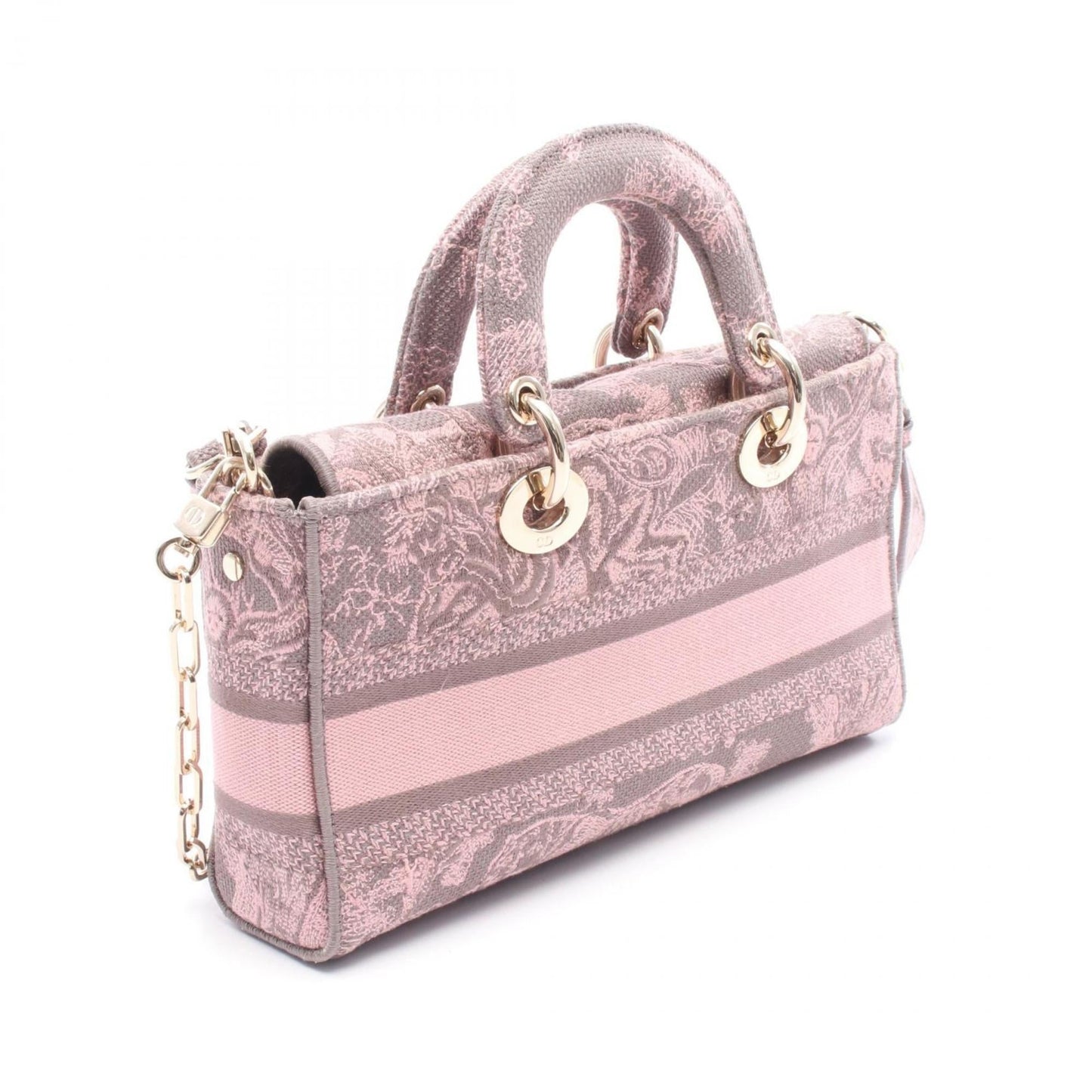 Christian Dior Gray Pink Canvas Handbag ()