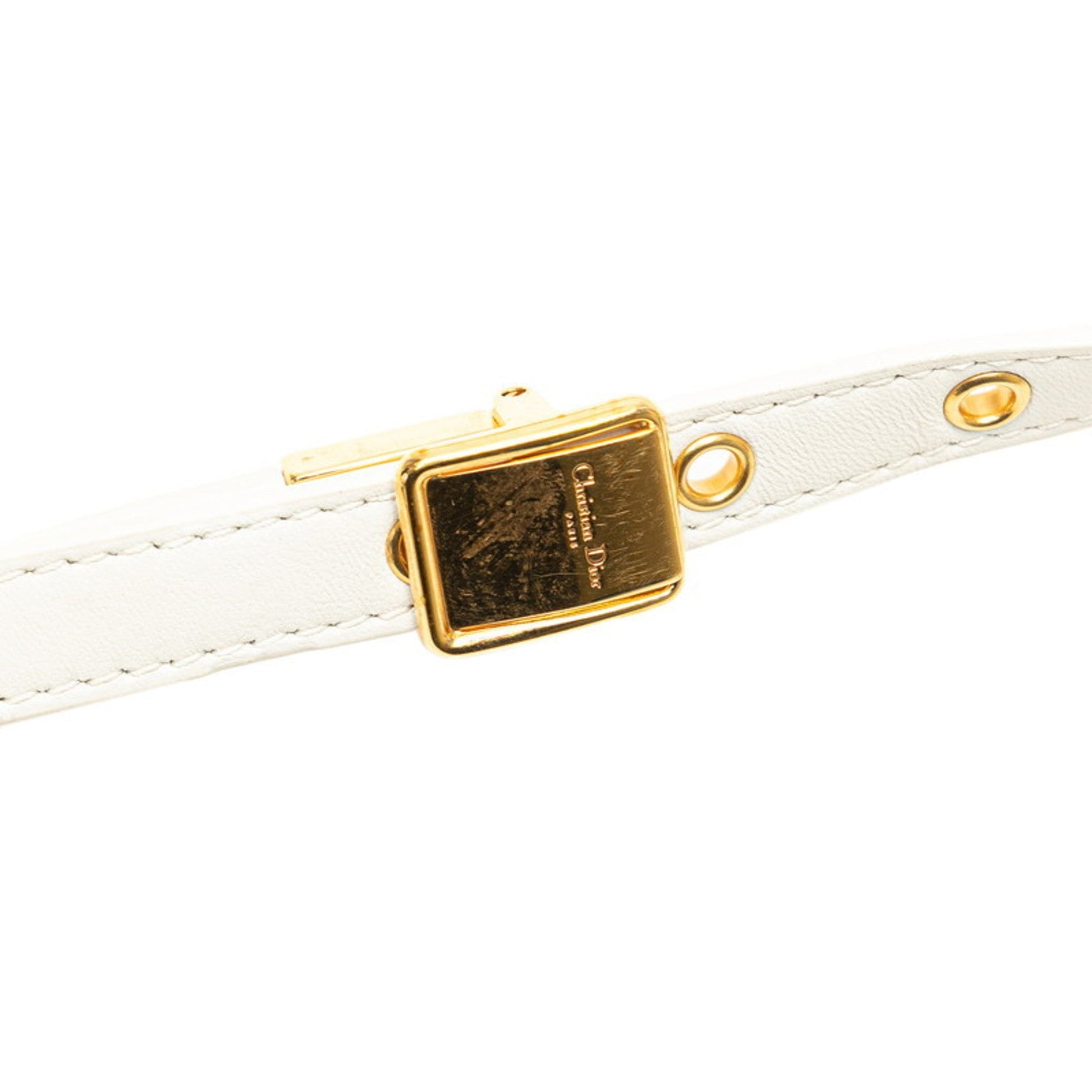 Christian Dior White Leather Shoulder Bag ()