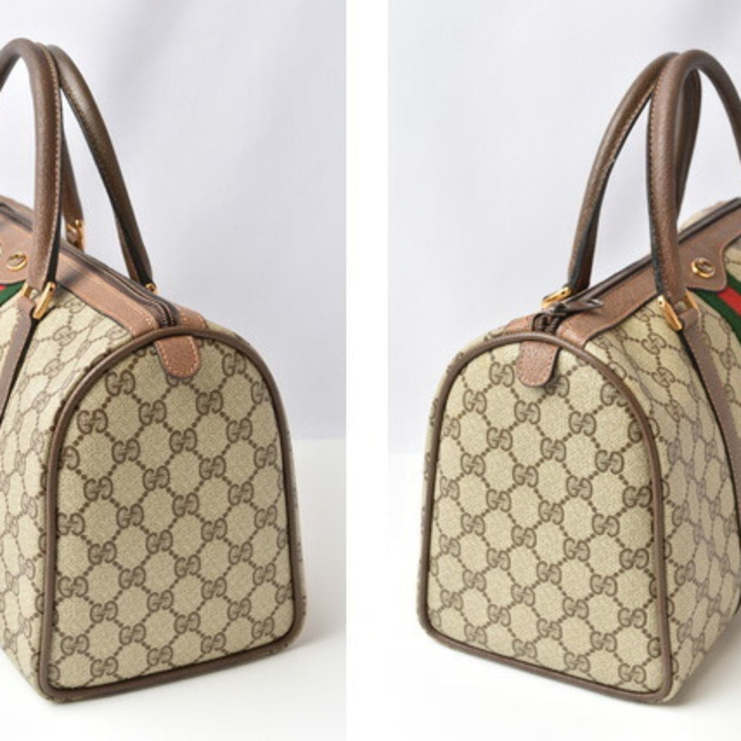 Gucci Lou Leather Canvas Handbag