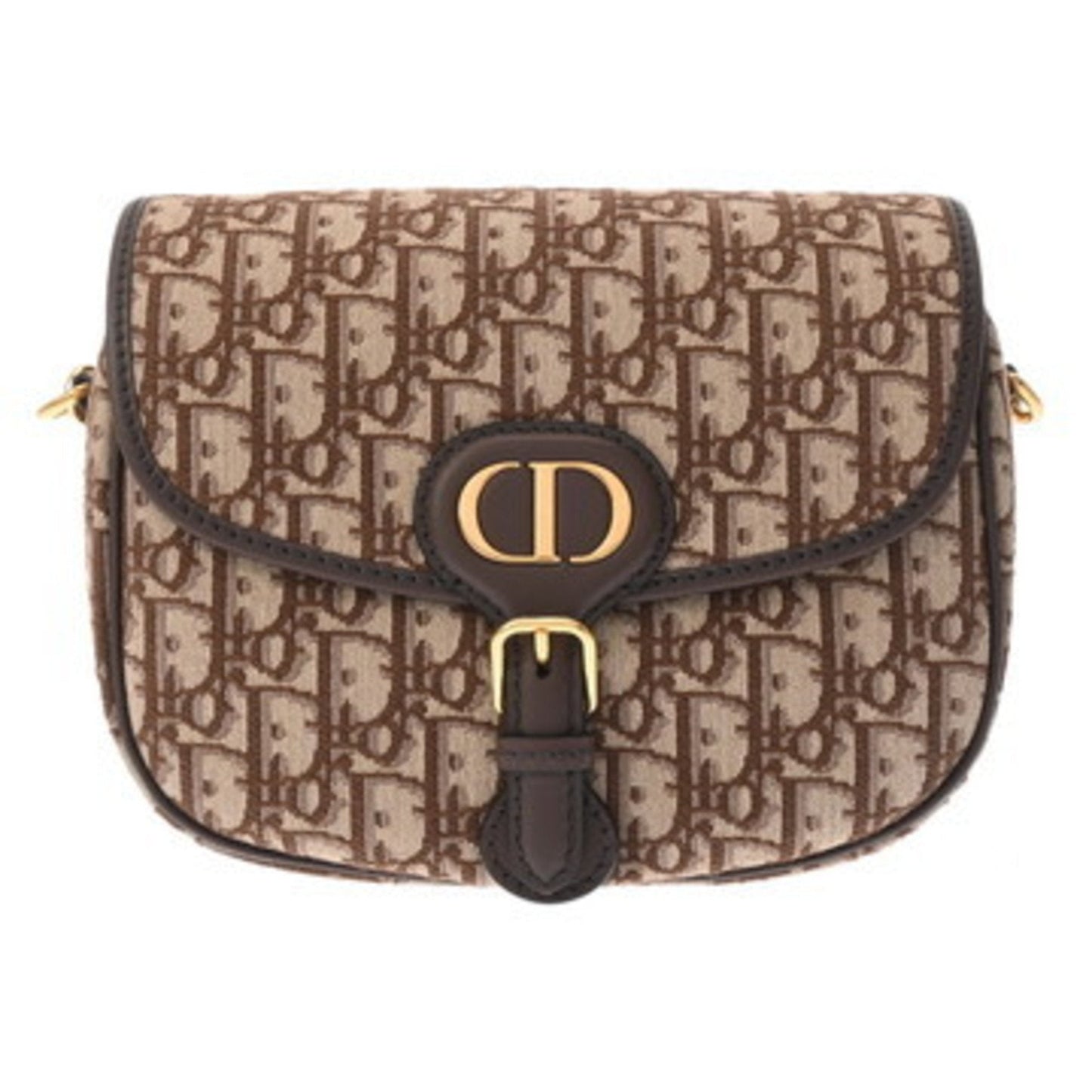 Christian Dior Brown Jacquard Leather Shoulder Bag ()