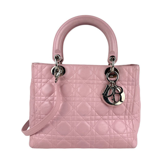 Christian Dior Pink Leather Handbag Shoulder Bag ()