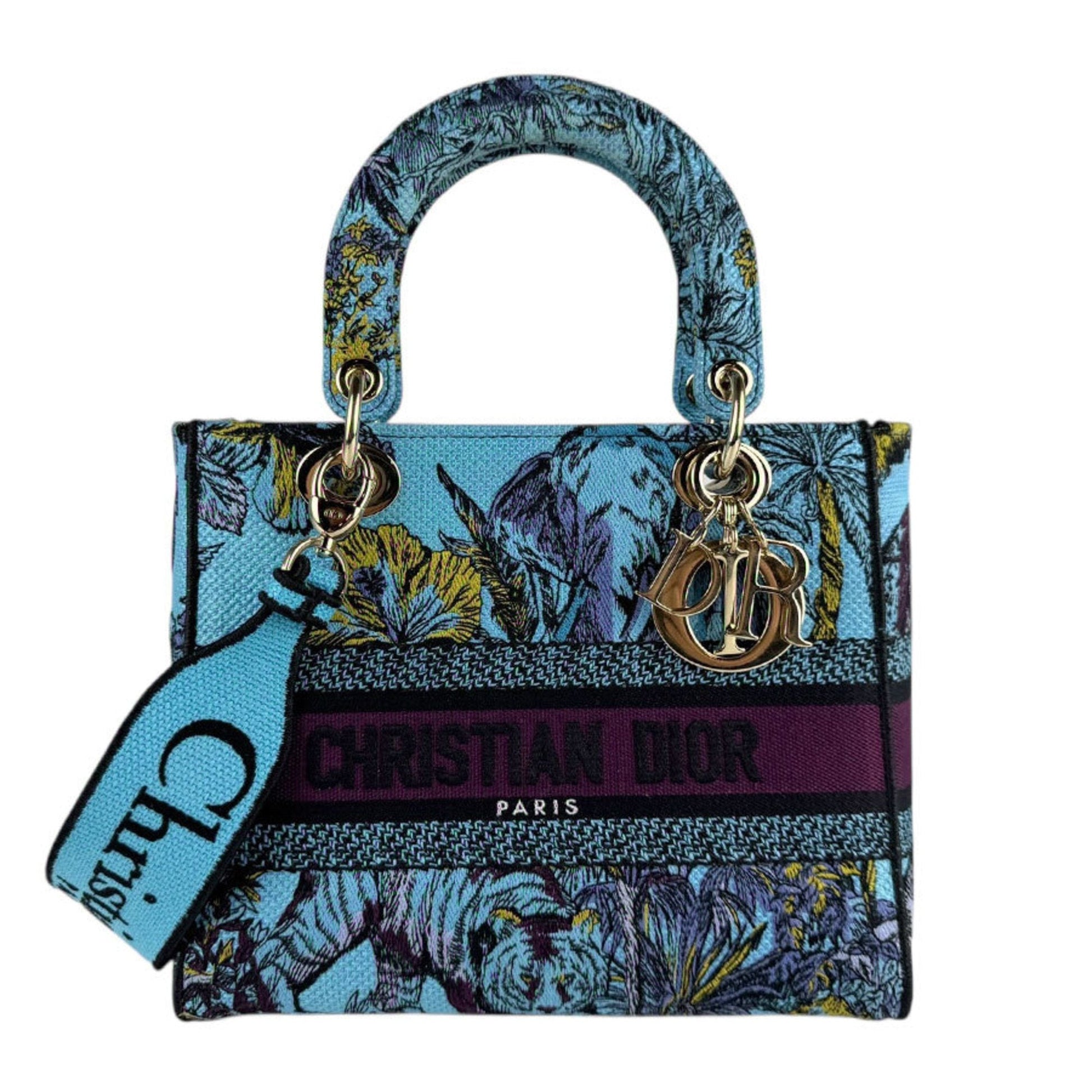 Christian Dior Blue Canvas Handbag Shoulder Bag ()