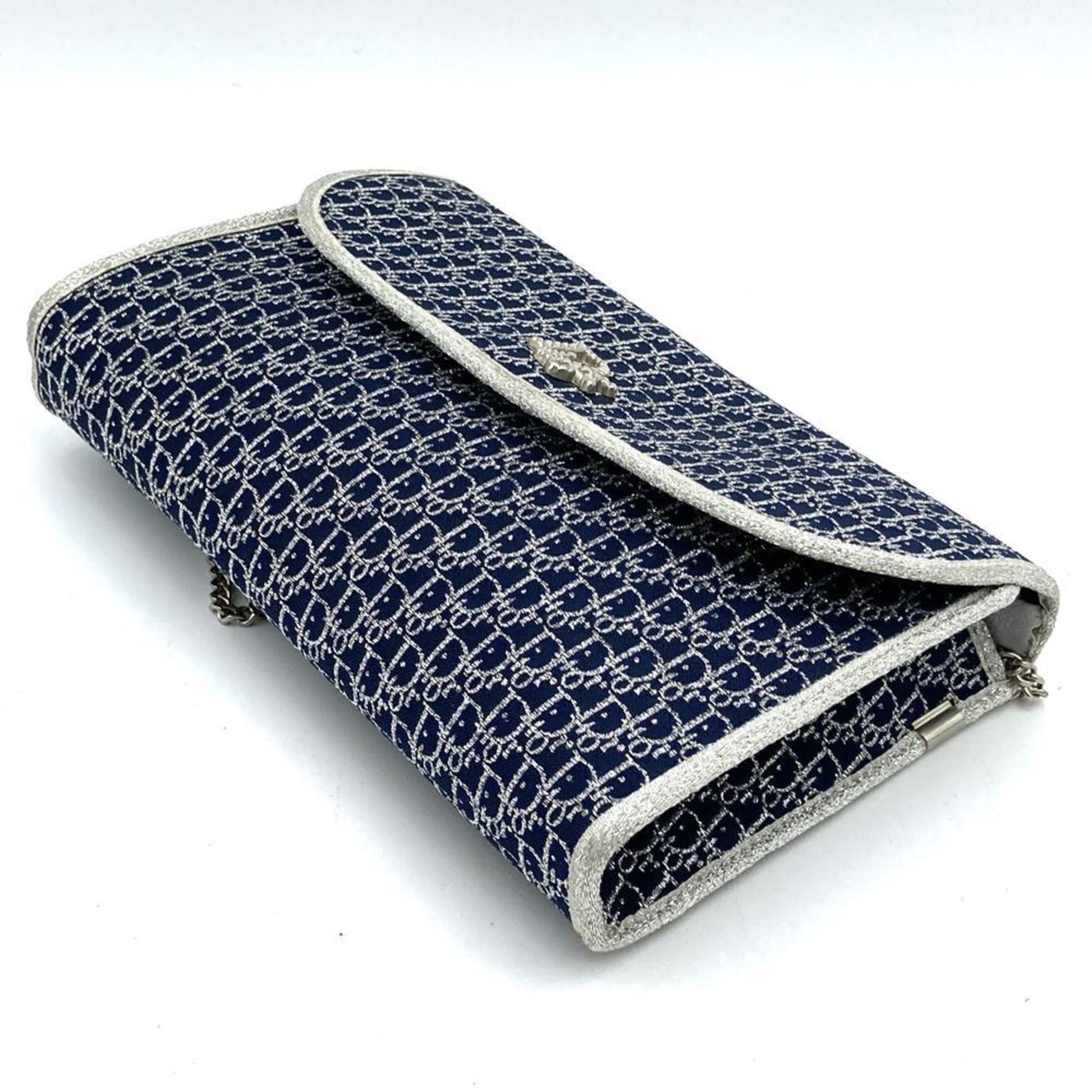 Christian Dior Navy Canvas Shoulder Bag ()