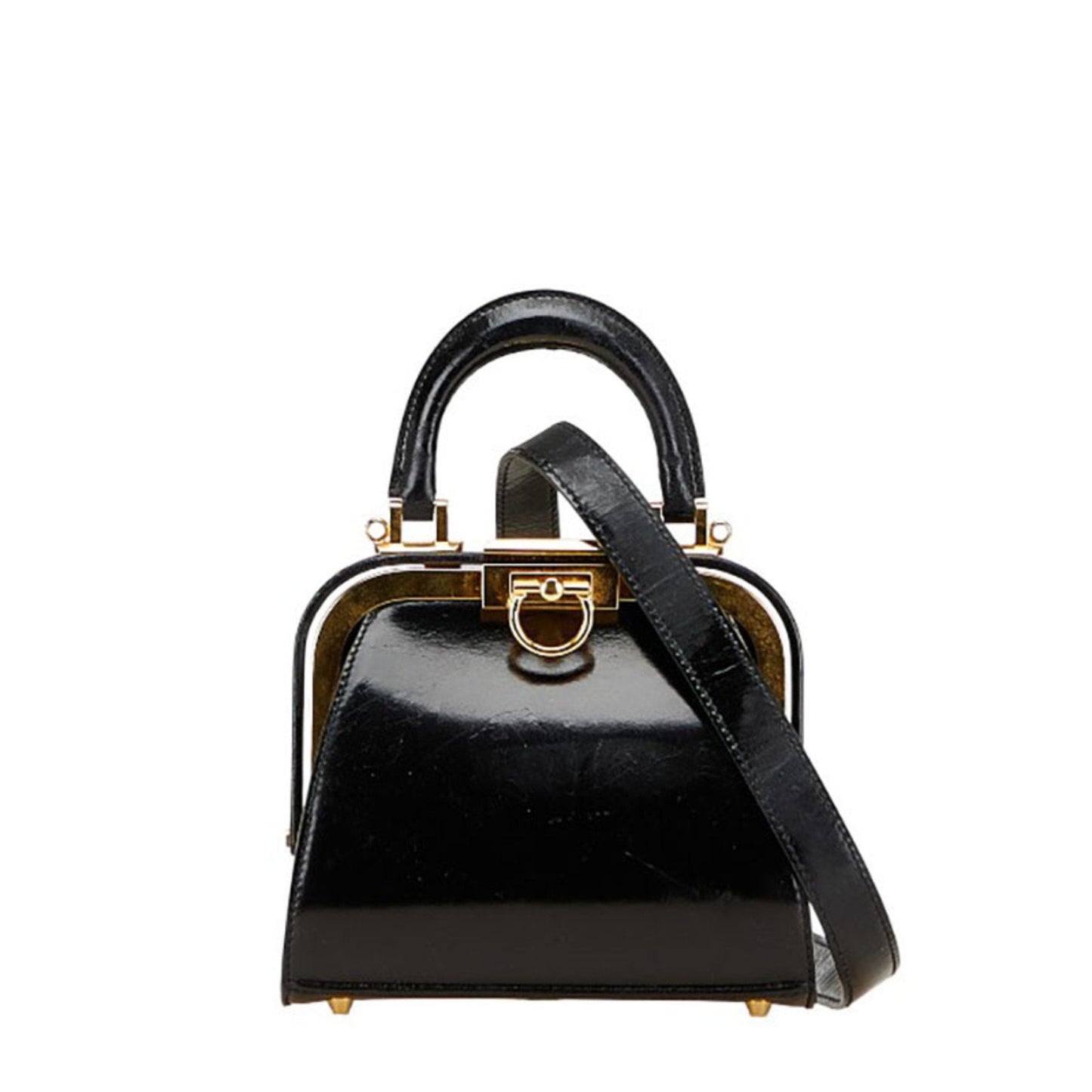 Christian Dior Black Patent Leather Handbag Shoulder Bag ()