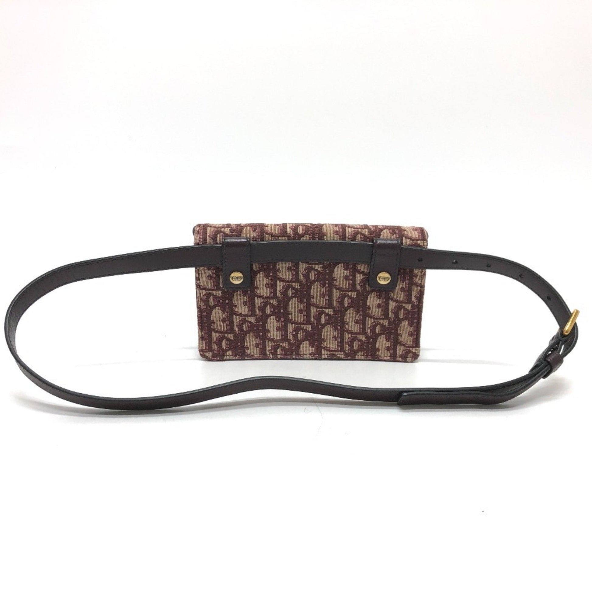Christian Dior Bordeaux Canvas Leather Beach Bag Fanny Pack ()