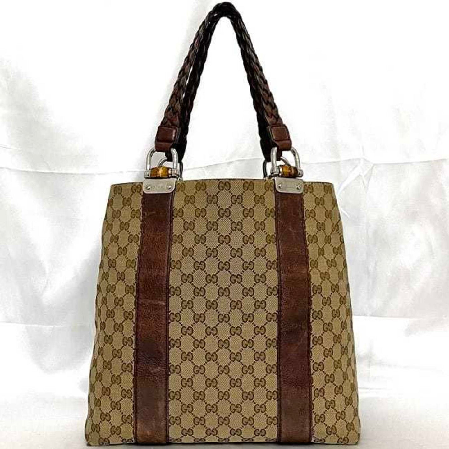 Gucci Leather Canvas Tote