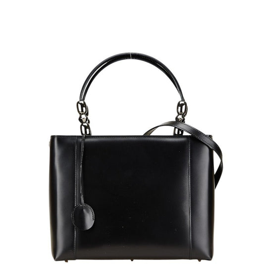 Christian Dior Black Leather Handbag Shoulder Bag ()