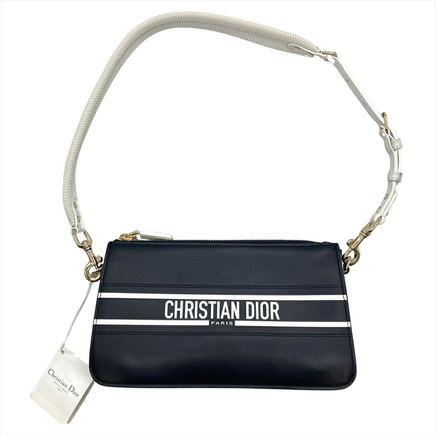 Christian Dior Navy Leather Shoulder Bag ()