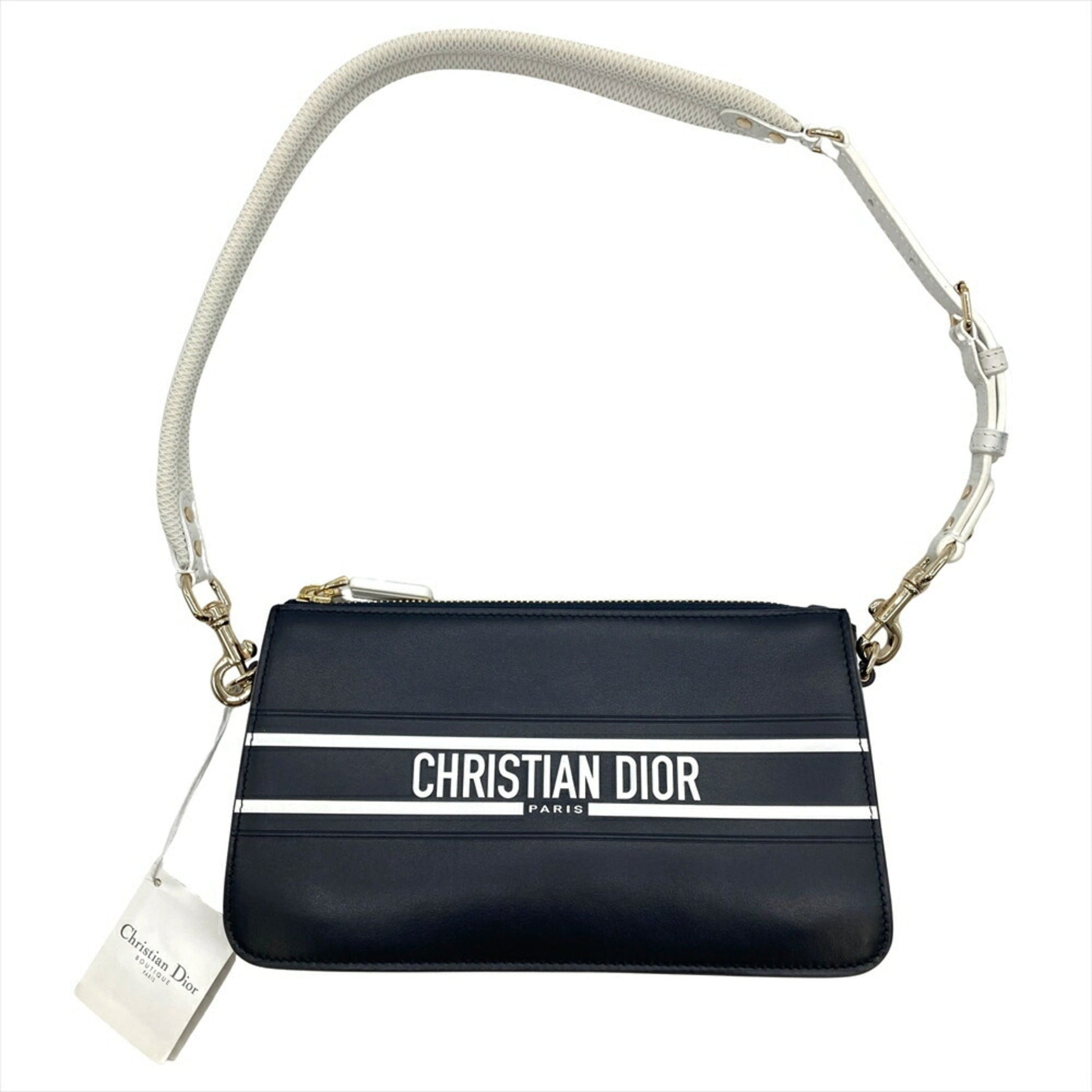 Christian Dior Navy Leather Shoulder Bag ()