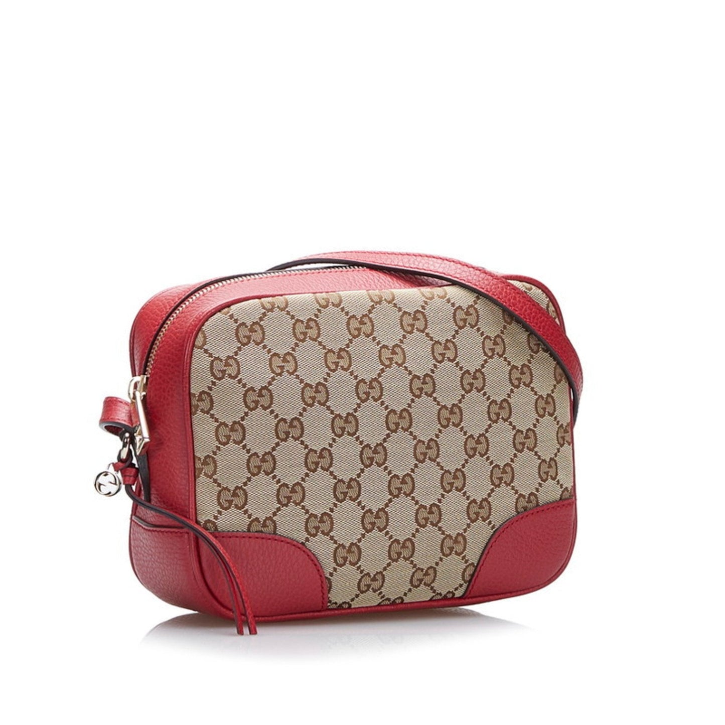 Gucci Brown Leather Canvas Shoulder Bag Style 7