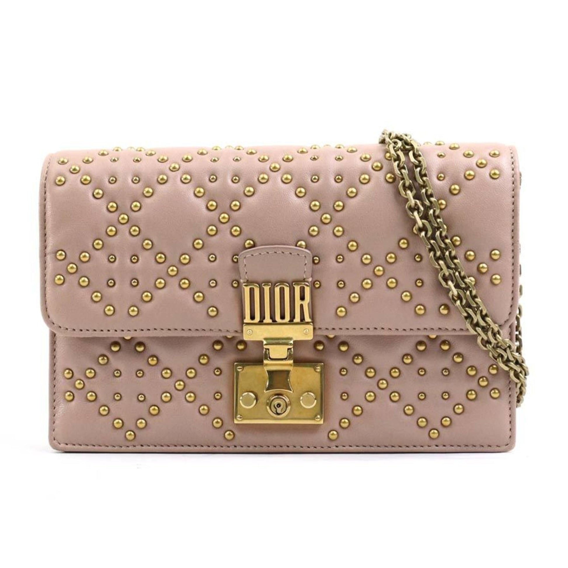 Christian Dior Pink Leather Handbag Shoulder Bag ()