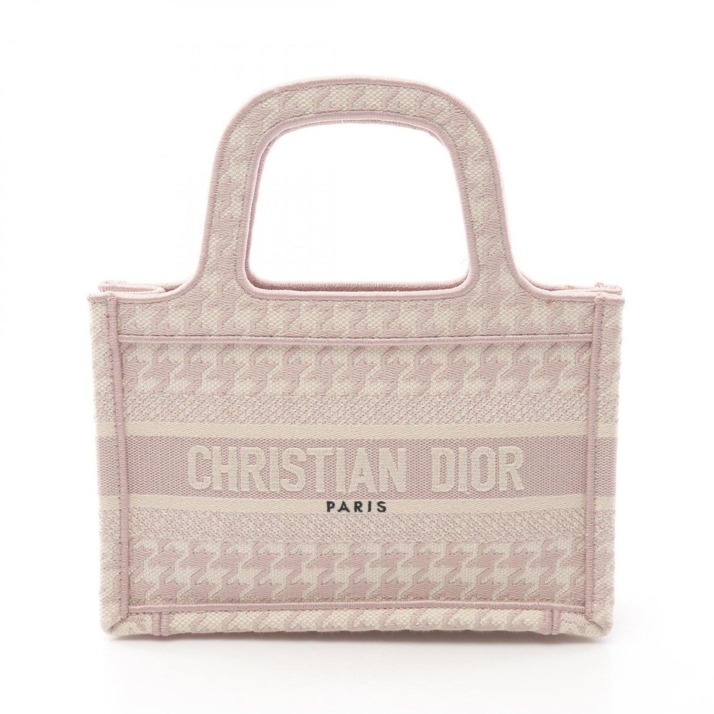 Christian Dior Pink White Canvas Handbag Tote Bag ()