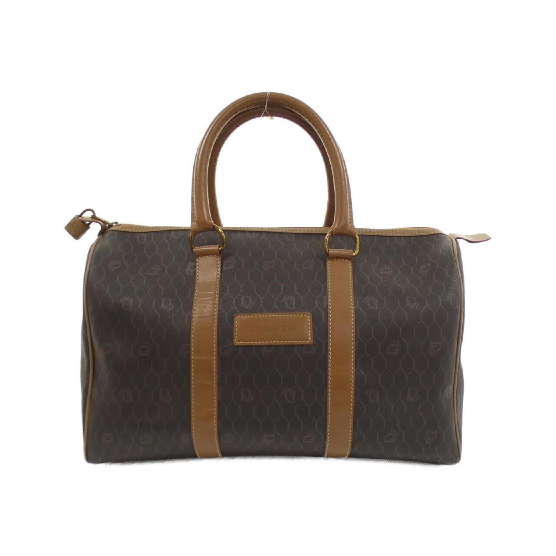 Christian Dior Brown Coated Canvas Boston Bag ()